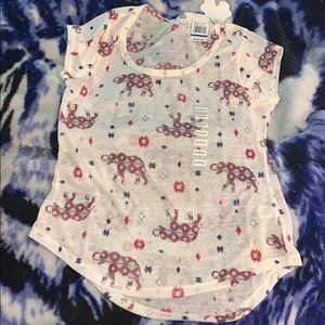 Junior's Hacce Print Scoop Slub Tee - Elephant